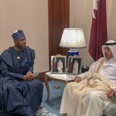 newsheadline247/Saraki meets Qatar PM, calls for end to visa restriction on Nigerians