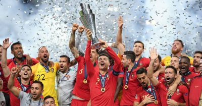 Cristiano Ronaldo lifts UEFA Nations League trophy after Portugal beats Holland 1-0 in final/newsheadline247