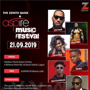 All set as Lagos awaits Zenith Bank’s Aspire Music Festival/newsheadline247.co.