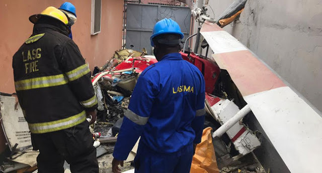Just In: Helicopter crashes into building in Ikeja, Lagos - newsheadline247.com
