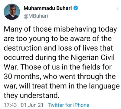 Just In: Twitter deletes Buhari’s ‘threatening Tweet’ - newsheadline247.com