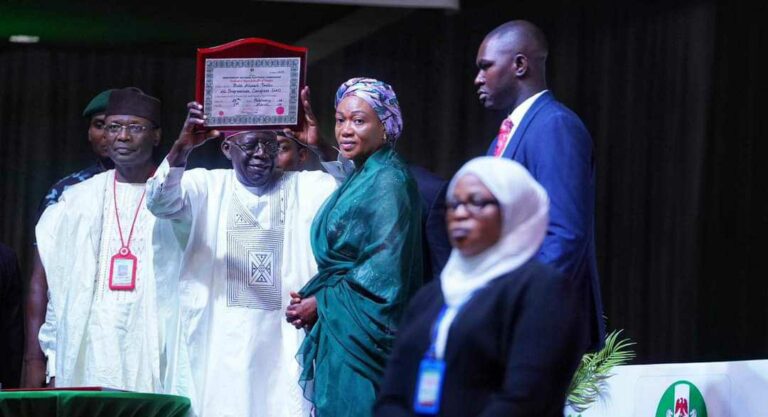 President-elect, Bola Tinubu recieves his Certificate of Return