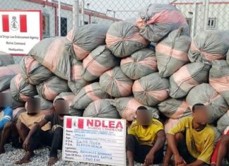 NDLEA Intercepts 1,960kg Of ‘Ghanaian Loud’ At Lagos Beach, Arrests Six Foreigners