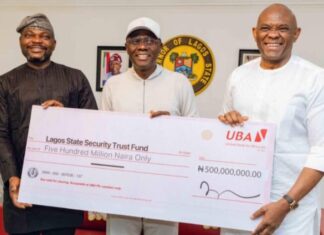 UBA donates N500m to Lagos State Security Trust Fund, commits to secure environment