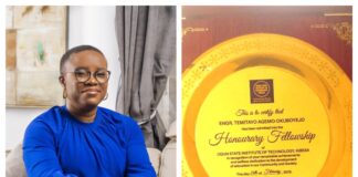Ogun State Institute of Technology Honors Engr. Temitayo Agemo-Okuboyejo with Honorary Fellowship Award
