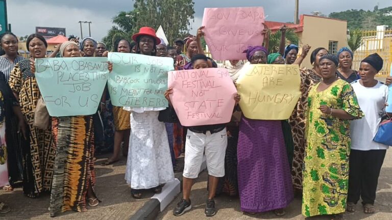 Protest in Abeokuta: Caterers Storm Gateway Games Over Alleged Last-Minute Snub by Organisers