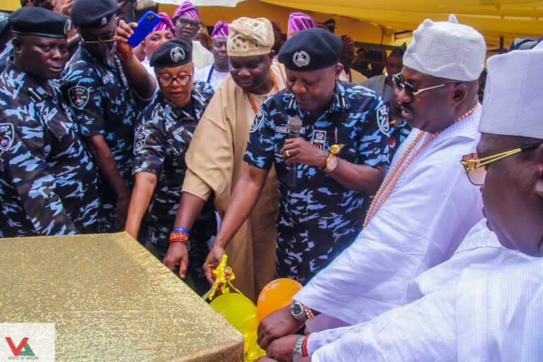 “No Room for Criminals in Ottaland” – AIG Fayoade Adegoke Commissions Police Base in Itele-Otta, Receives Royal Backing
