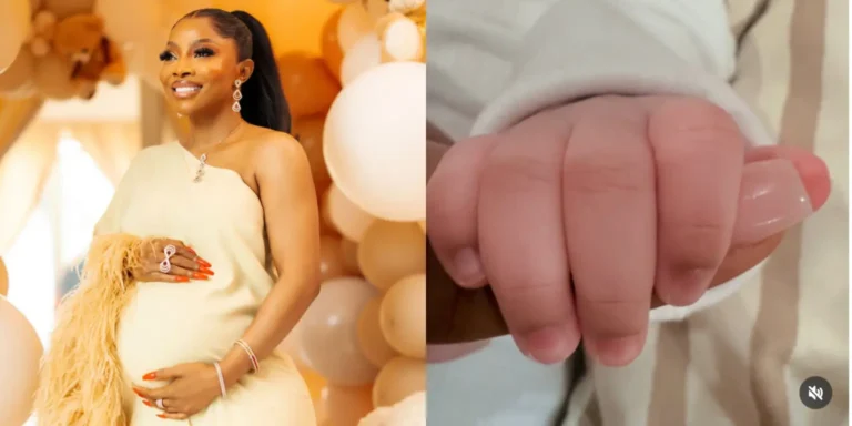 Toke Makinwa Welcomes Baby Girl, Shares Emotional Message, Reveals Baby’s Name
