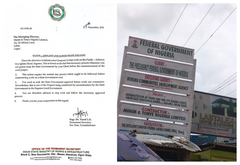 2027: Sagamu Residents Lament as Gov. Abiodun Halts Tinubu-Backed Road Project