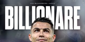 Cristiano Ronaldo Becomes First Billionaire Footballer – Bloomberg