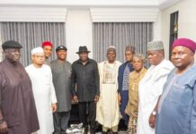 PDP Leaders Meet Goodluck Jonathan in Abuja to Resolve National Chairmanship Crisis