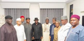 PDP Leaders Meet Goodluck Jonathan in Abuja to Resolve National Chairmanship Crisis
