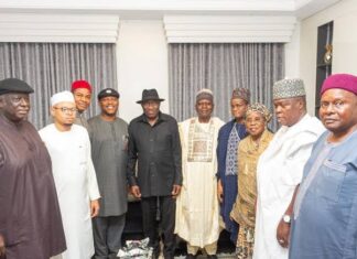 PDP Leaders Meet Goodluck Jonathan in Abuja to Resolve National Chairmanship Crisis