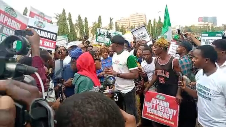 Protesters Storm NASS Gate Demanding Real-Time Electronic Result Transmission