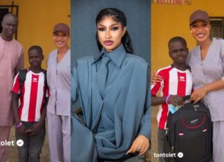 Tonto Dikeh Fulfills Promise: Supports JSS Student’s Education, Empowers Family, Donates Laptops