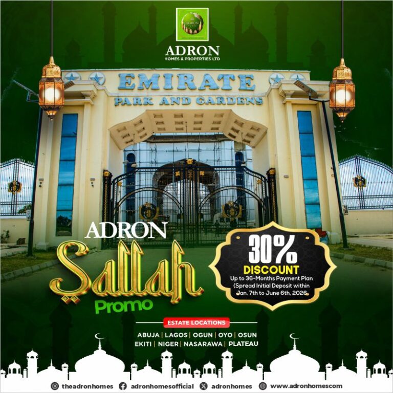 Adron Homes Unveils Sallah Mega Promo with 30% Discount and Exciting Gift Rewards for Subscribers